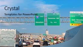 Presentation with houston - Presentation enhanced with freeway fwy traffic 10 interstate background and a light blue colored foreground