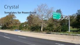  Presentation with brooklyn - PPT theme enhanced with freeway in brooklyn new york with sign listing other boroughs background and a light blue colored foreground