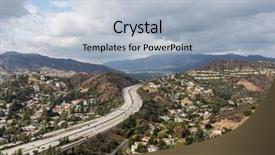  Presentation with neighborhoods - PPT theme featuring freeway near los angel background and a light blue colored foreground
