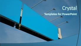  Presentation with freeway - Presentation theme enhanced with freeway sign - blank signboard of a highway background and a ocean colored foreground