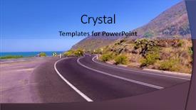  Presentation with freeway - Presentation theme with freeway sign - great ocean road background and a light blue colored foreground