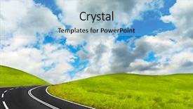  Presentation with freeway - Amazing PPT layouts having freeway sign - road backdrop and a light blue colored foreground