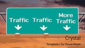 Presentation with traffic road - Beautiful slide set featuring freeway to more traffic road backdrop and a gold colored foreground
