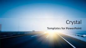  Presentation with freeway - Amazing slide deck having freeway with sky background backdrop and a light blue colored foreground