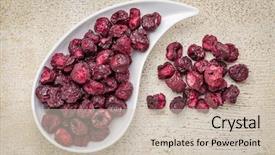  Presentation with barn wood - PPT theme featuring freeze dried cherries background and a soft green colored foreground