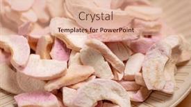  Presentation with freeze - PPT theme having freeze-dry-slice-of-peach and a coral colored foreground