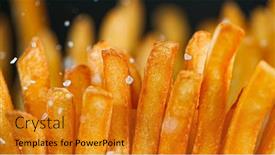  Presentation with french fries - Presentation theme featuring freeze-motion-detail-shot background and a gold colored foreground