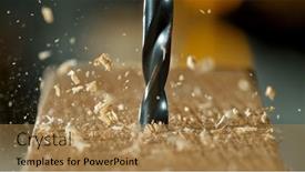  Presentation with freeze - Slide deck having freeze-motion-of-a-drill background and a coral colored foreground