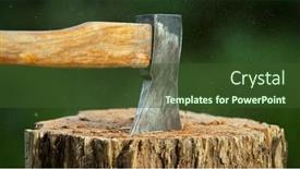  Presentation with freeze - Slide deck consisting of freeze-motion-of-chopping-wooden background and a tawny brown colored foreground