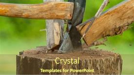  Presentation with freeze - Presentation having freeze-motion-of-chopping-wooden background and a tawny brown colored foreground