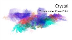  Presentation with explosive color burst explosion - PPT theme featuring freeze motion of colored dust background and a white colored foreground