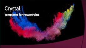  Presentation with abstract dust explosion - PPT theme consisting of freeze motion of colored dust background and a black colored foreground