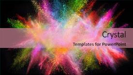  Presentation with explosive color burst explosion - Colorful PPT layouts enhanced with freeze motion of colored dust backdrop and a coral colored foreground
