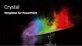  Presentation with coloured - PPT theme enhanced with freeze-motion-of-coloured-powder background and a black colored foreground