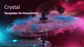  Presentation with coloured - Beautiful theme featuring freeze-motion-of-coloured-powder backdrop and a wine colored foreground