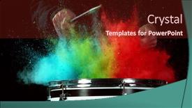  Presentation with coloured - Cool new theme with freeze-motion-of-coloured-powder backdrop and a tawny brown colored foreground