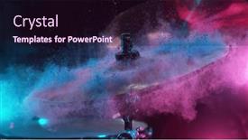  Presentation with freeze - Cool new theme with freeze-motion-of-coloured-powder backdrop and a wine colored foreground