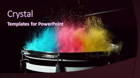  Presentation with coloured - Amazing slides having freeze-motion-of-coloured-powder backdrop and a wine colored foreground