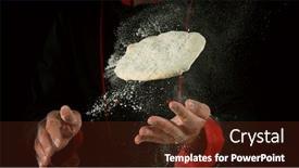  Presentation with food processing - Cool new presentation design with freeze-motion-of-cooker-processing backdrop and a tawny brown colored foreground