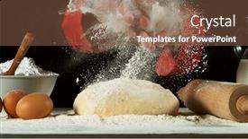  Presentation with food preparation - Presentation theme with freeze-motion-of-cooker background and a violet colored foreground