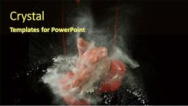  Presentation with food preparation - Slide set having freeze-motion-of-cooker background and a wine colored foreground