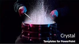  Presentation with freeze - Audience pleasing slide deck consisting of freeze-motion-of-drummer-hitting backdrop and a black colored foreground