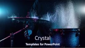  Presentation with drums - PPT theme featuring freeze-motion-of-drummer-hitting background and a wine colored foreground