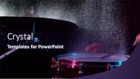  Presentation with drums - Cool new PPT layouts with freeze-motion-of-drummer-hitting backdrop and a wine colored foreground