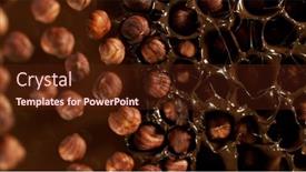  Presentation with hazelnuts - Slide set having freeze-motion-of-falling-hazelnuts background and a tawny brown colored foreground