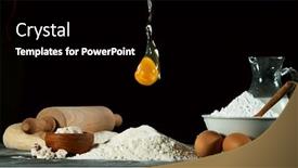  Presentation with food preparation - Presentation theme consisting of freeze-motion-of-falling-raw background and a black colored foreground