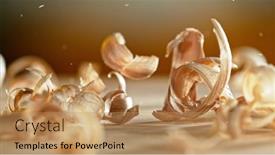  Presentation with freeze - PPT theme having freeze-motion-of-falling-sawdust background and a coral colored foreground