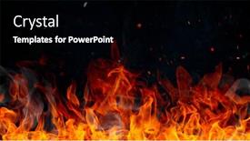  Presentation with flames - PPT theme featuring freeze-motion-of-fire-flames and a black colored foreground