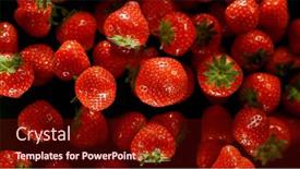  Presentation with strawberries - Colorful presentation design enhanced with freeze-motion-of-flying-group backdrop and a wine colored foreground