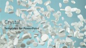  Presentation with medical pills - Audience pleasing slide deck consisting of freeze-motion-of-flying-group backdrop and a lemonade colored foreground