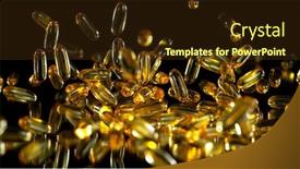  Presentation with medical pills - Audience pleasing theme consisting of freeze-motion-of-flying-group backdrop and a tawny brown colored foreground