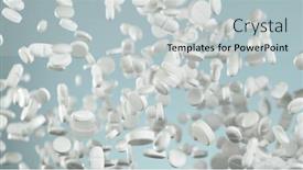  Presentation with medical pills - PPT layouts with freeze-motion-of-flying-group background and a light gray colored foreground