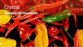  Presentation with chilli - PPT theme consisting of freeze-motion-of-flying-mix background and a crimson colored foreground