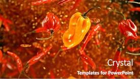  Presentation with chilli - PPT theme having freeze-motion-of-flying-mix background and a crimson colored foreground