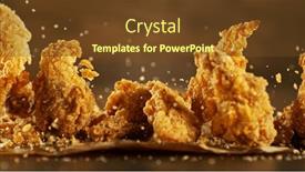  Presentation with food chicken - Presentation theme consisting of freeze-motion-of-flying-pieces background and a tawny brown colored foreground
