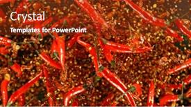 Presentation with red chilli - Presentation design consisting of freeze-motion-of-flying-red background and a tawny brown colored foreground
