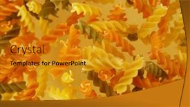  Presentation with food preparation - Beautiful slides featuring freeze-motion-of-flying-uncooked backdrop and a gold colored foreground