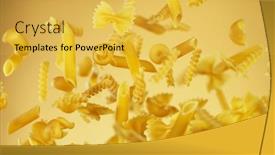  Presentation with food preparation - Beautiful slides featuring freeze-motion-of-flying-uncooked backdrop and a yellow colored foreground