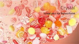  Presentation with freeze - Presentation theme having freeze-motion-of-flying-various background and a coral colored foreground