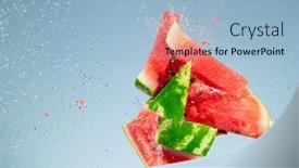  Presentation with melon - Slide deck with freeze-motion-of-fresh-melon background and a light blue colored foreground