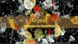  Presentation with fruit water - Slide set having freeze-motion-of-fruit background and a tawny brown colored foreground