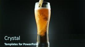  Presentation with freeze - Amazing PPT theme having freeze-motion-of-pouring-beer backdrop and a wine colored foreground
