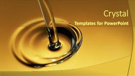  Presentation with freeze - Presentation theme consisting of freeze-motion-of-pouring-oil background and a tawny brown colored foreground