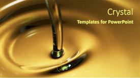  Presentation with freeze - Slide deck enhanced with freeze-motion-of-pouring-oil background and a tawny brown colored foreground