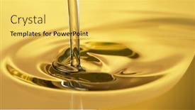  Presentation with freeze - Theme having freeze-motion-of-pouring-oil background and a yellow colored foreground