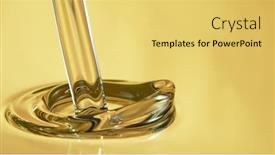  Presentation with freeze - Slide deck having freeze-motion-of-pouring-oil background and a yellow colored foreground